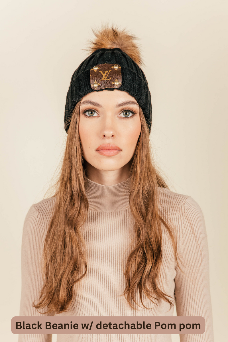 LV uick Black Beanie