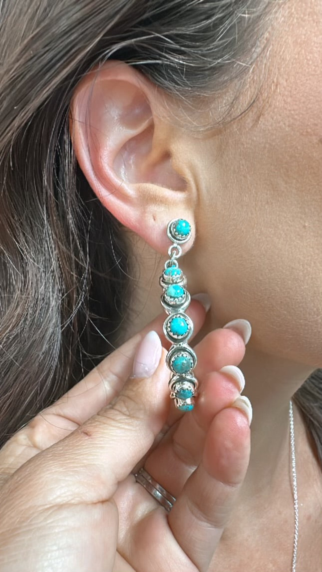Kingman Turquoise Hoop Earrings