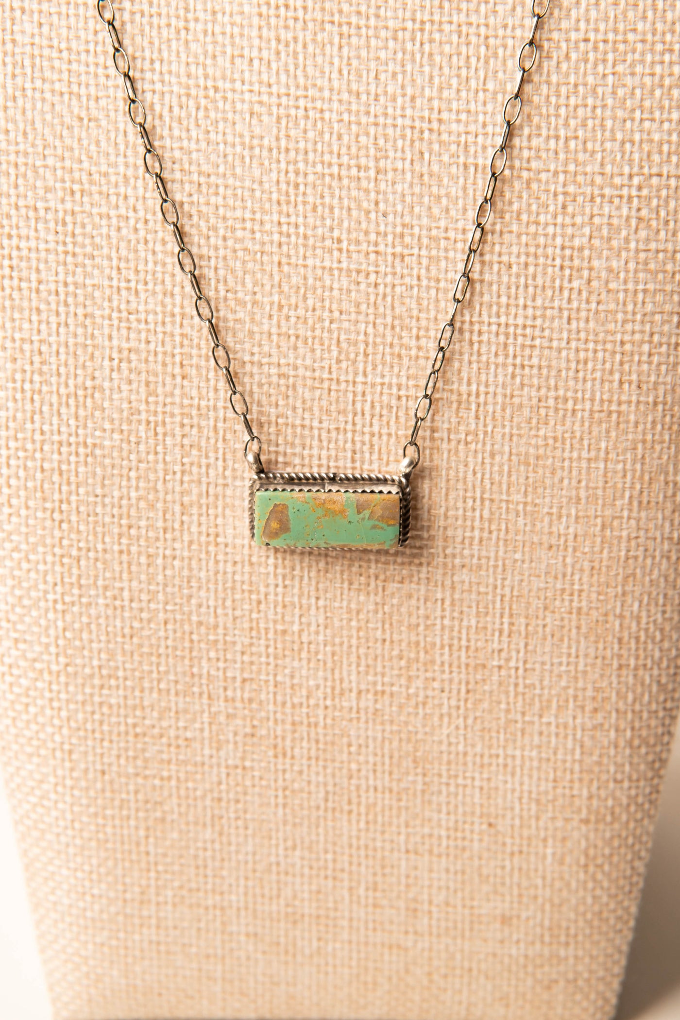 Sterling Silver Mini Turquoise Bar Necklace