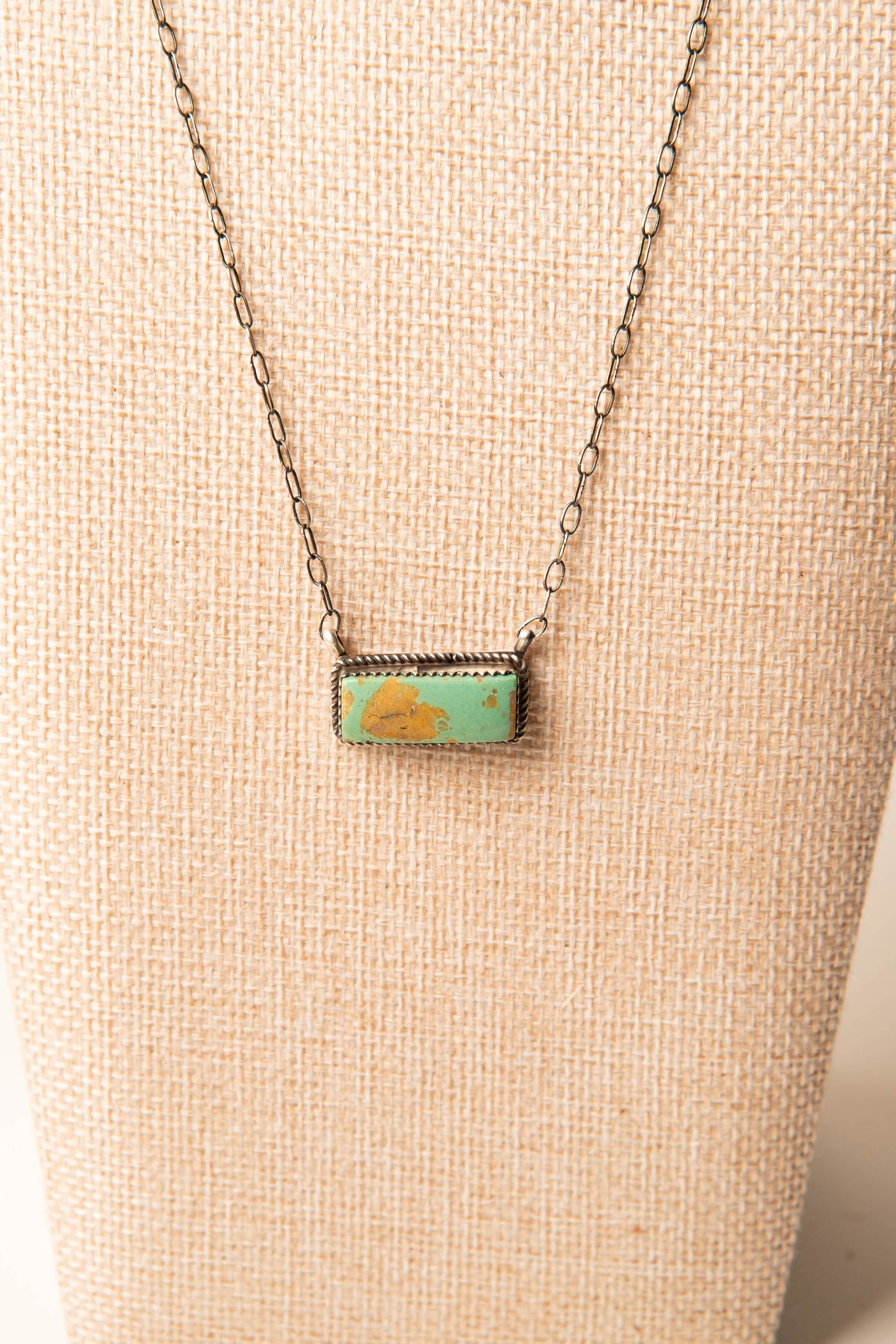 Sterling Silver Mini Turquoise Bar Necklace