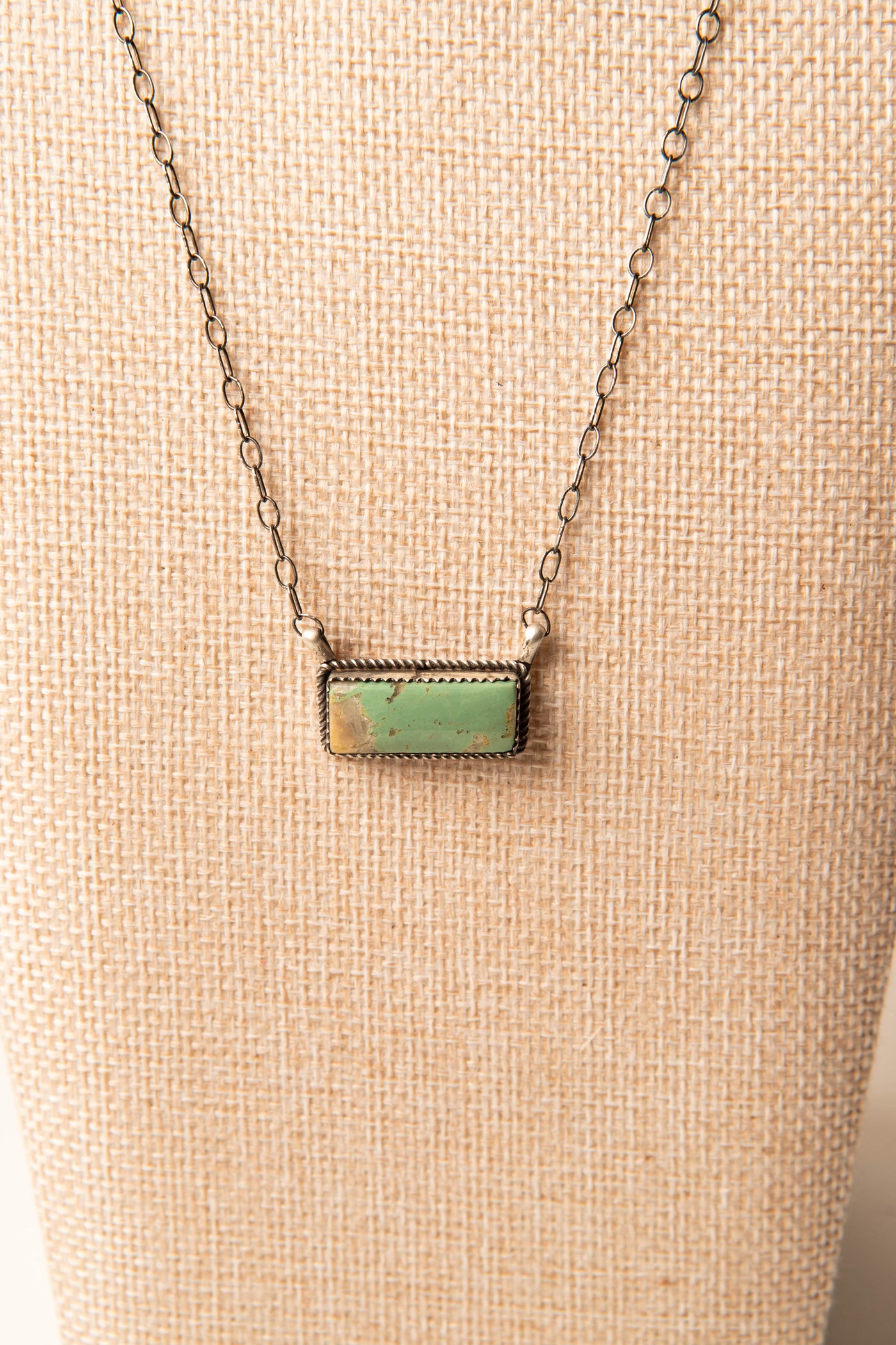 Sterling Silver Mini Turquoise Bar Necklace