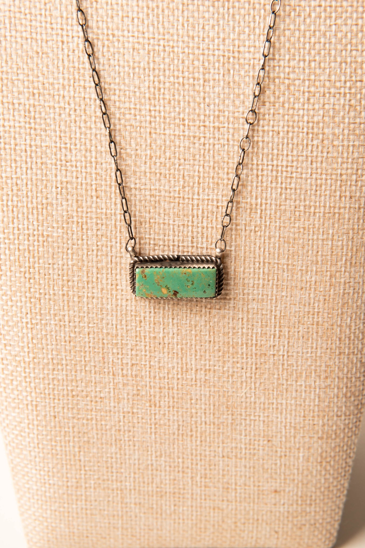 Sterling Silver Mini Turquoise Bar Necklace