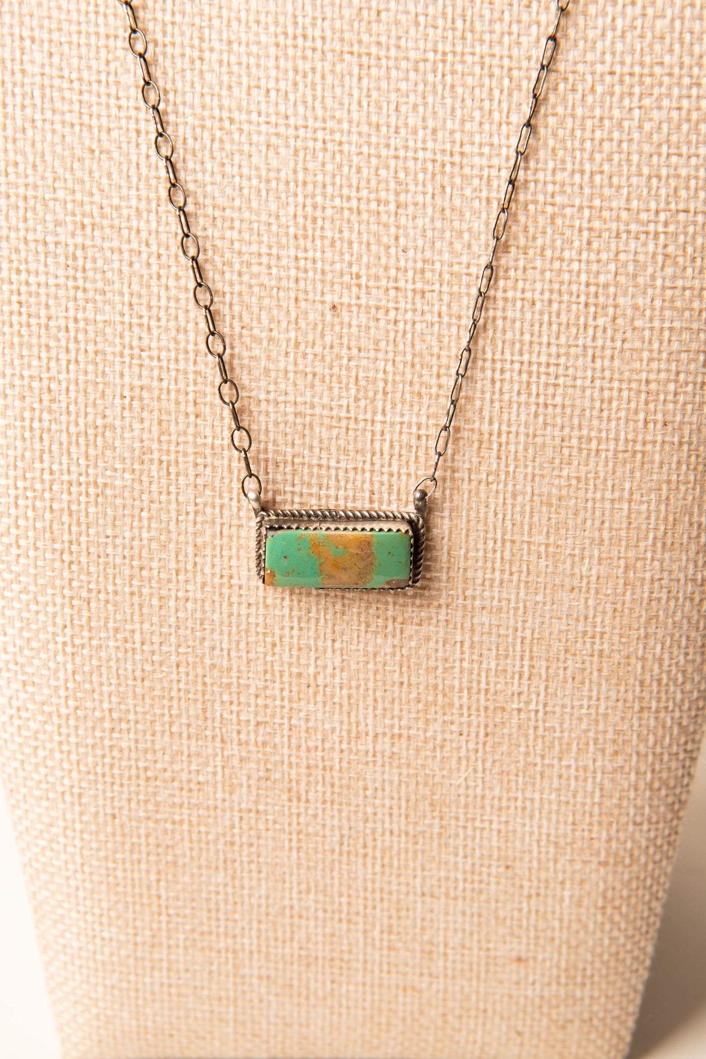 Sterling Silver Mini Turquoise Bar Necklace