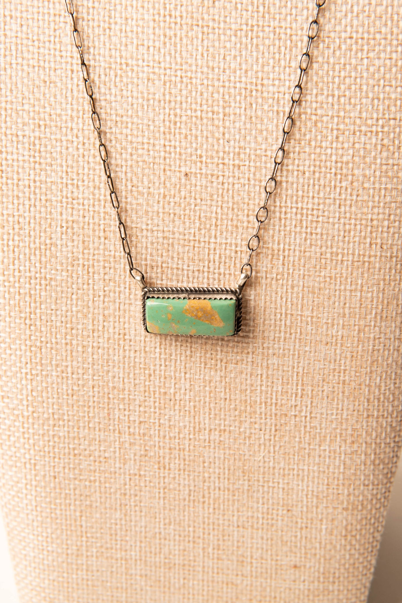 Sterling Silver Mini Turquoise Bar Necklace
