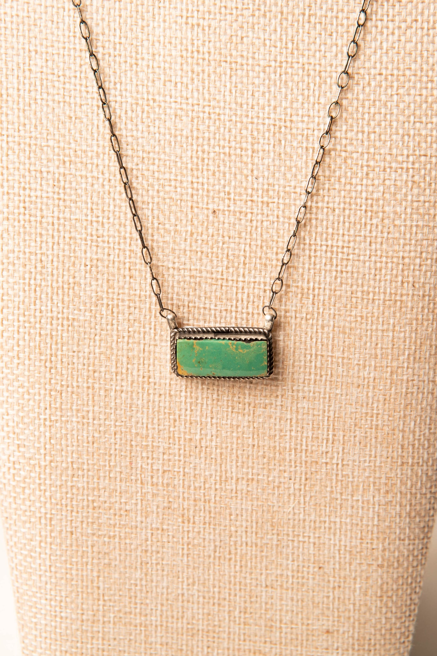 Sterling Silver Mini Turquoise Bar Necklace