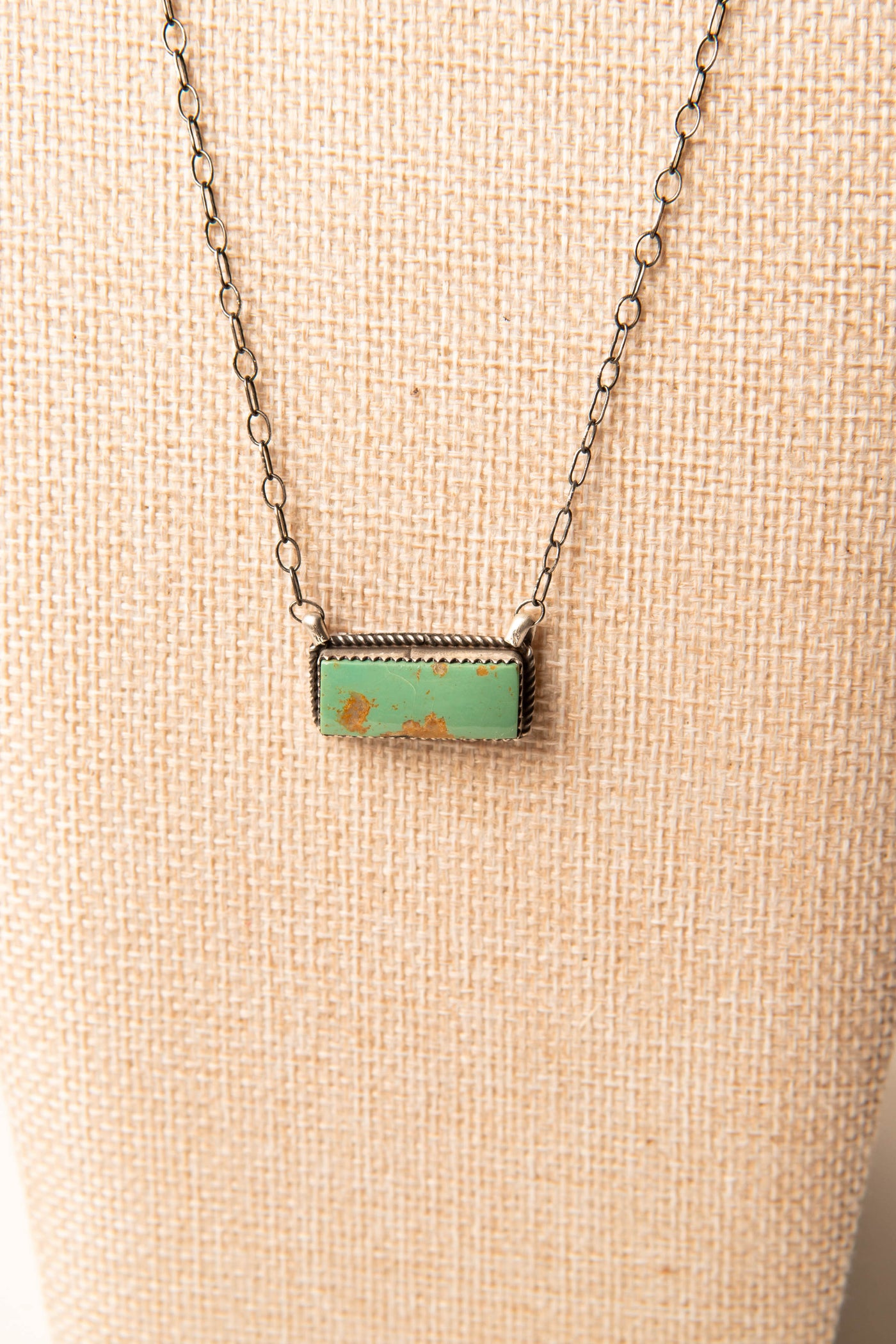 Sterling Silver Mini Turquoise Bar Necklace