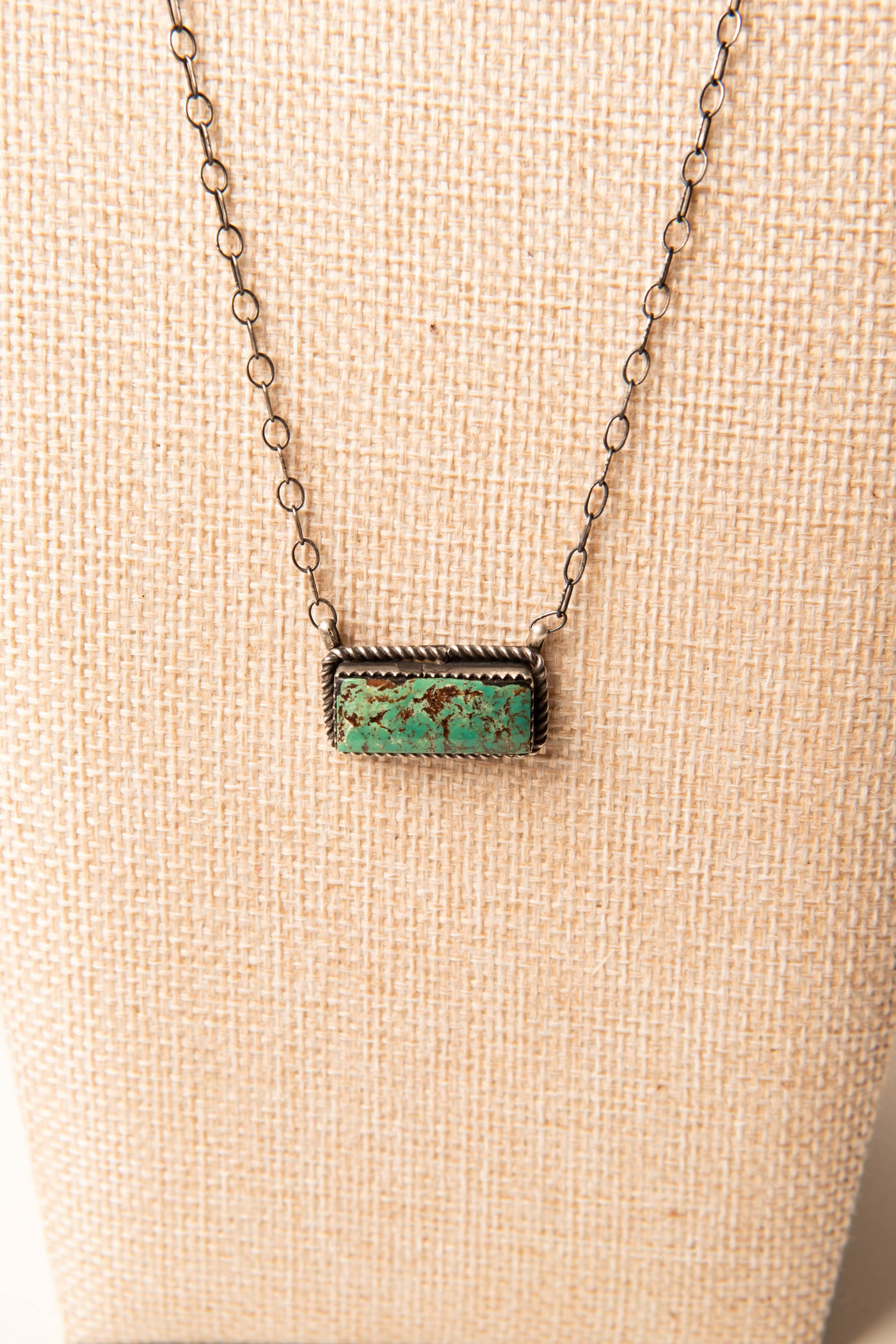 Sterling Silver Mini Turquoise Bar Necklace