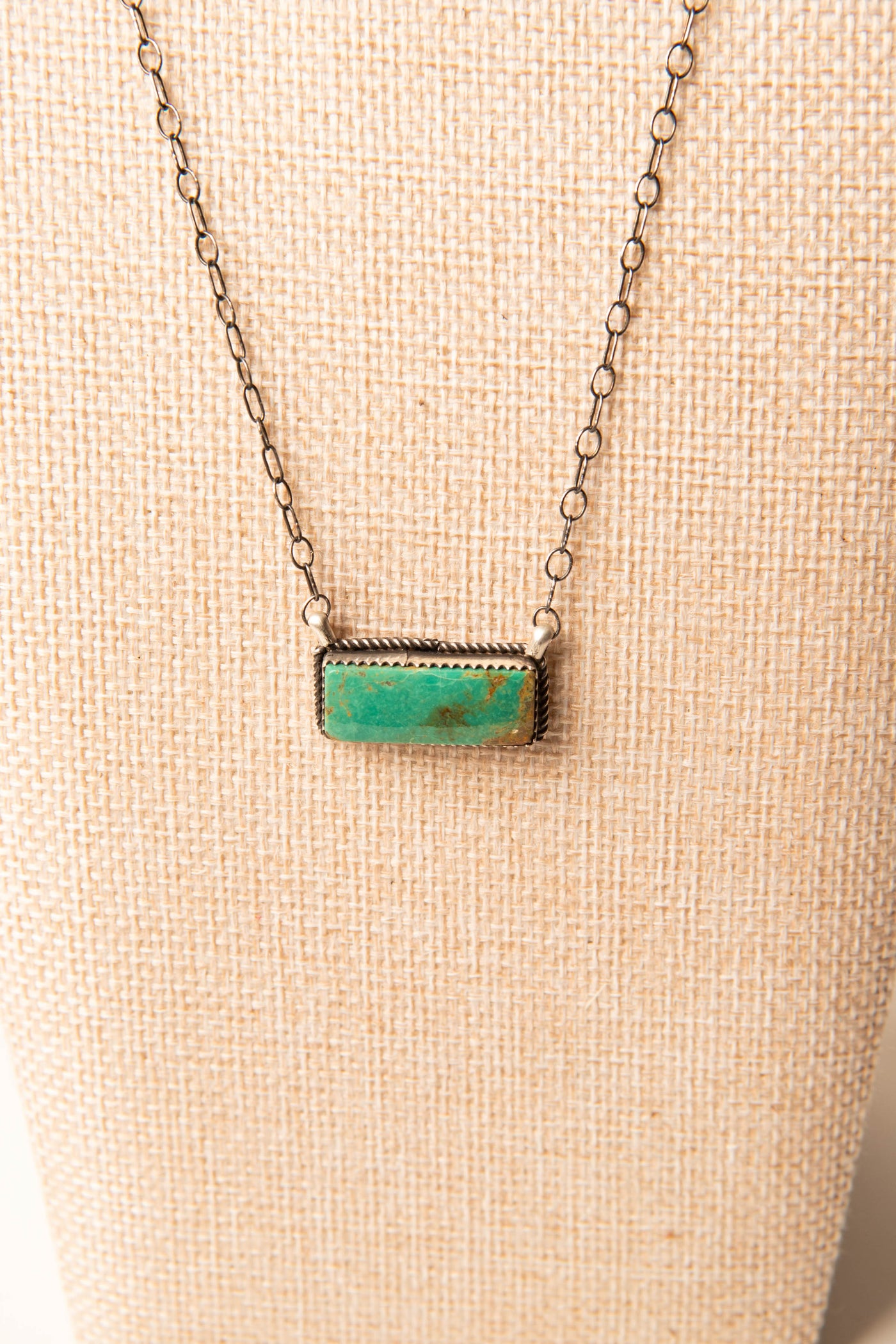 Sterling Silver Mini Turquoise Bar Necklace