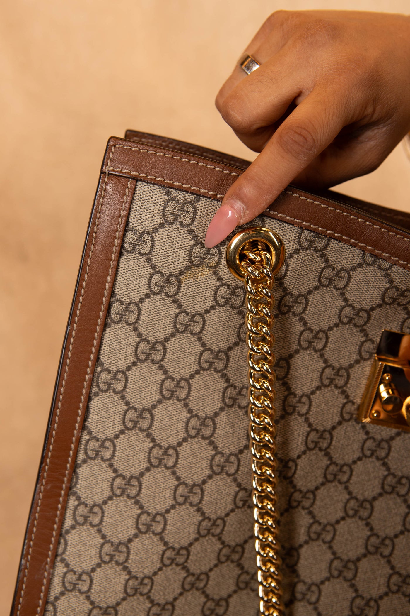 Chocolate Gucci Padlock Shoulder Bag
