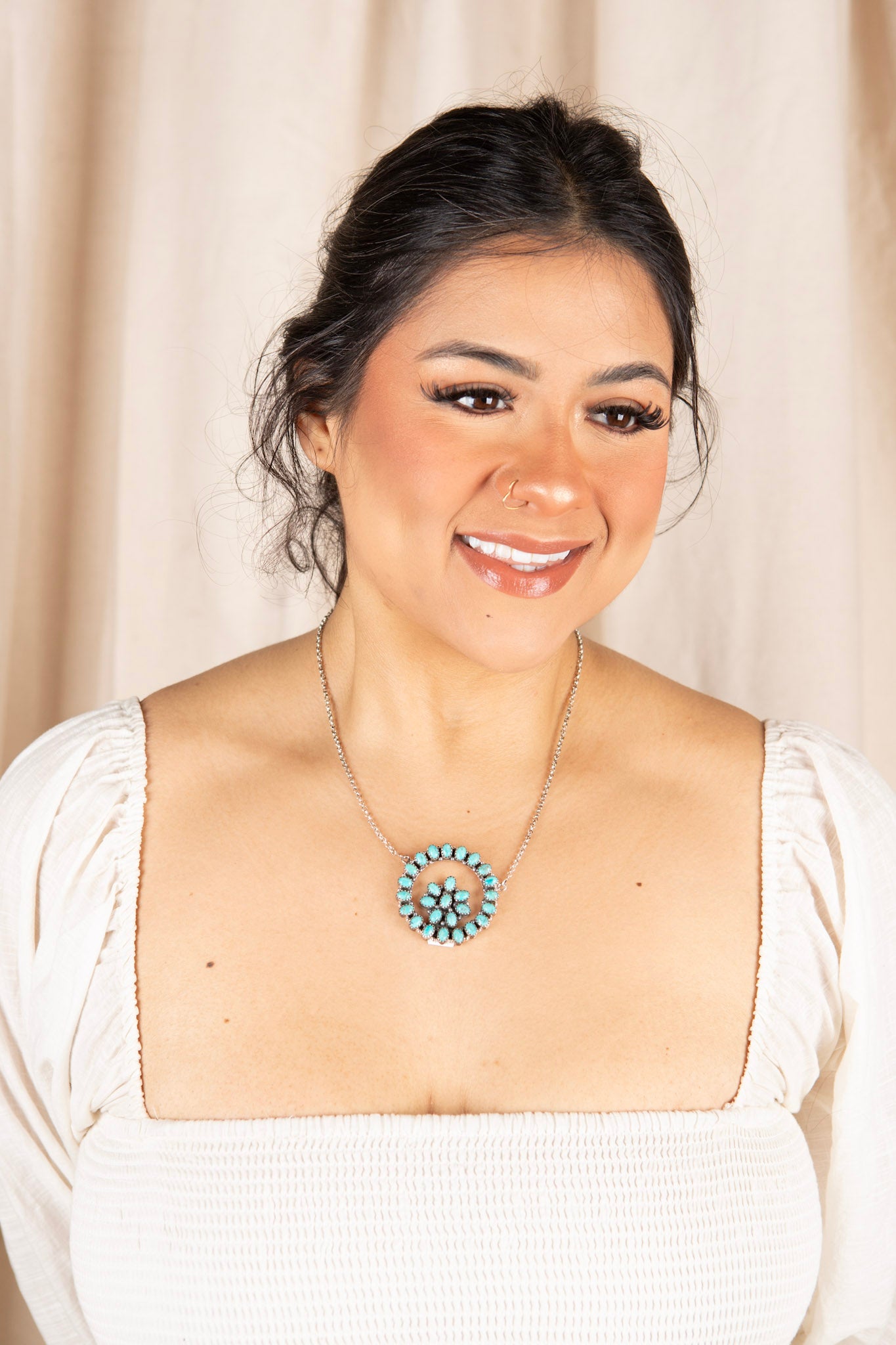 Sterling Silver Turquoise Bloom Necklace