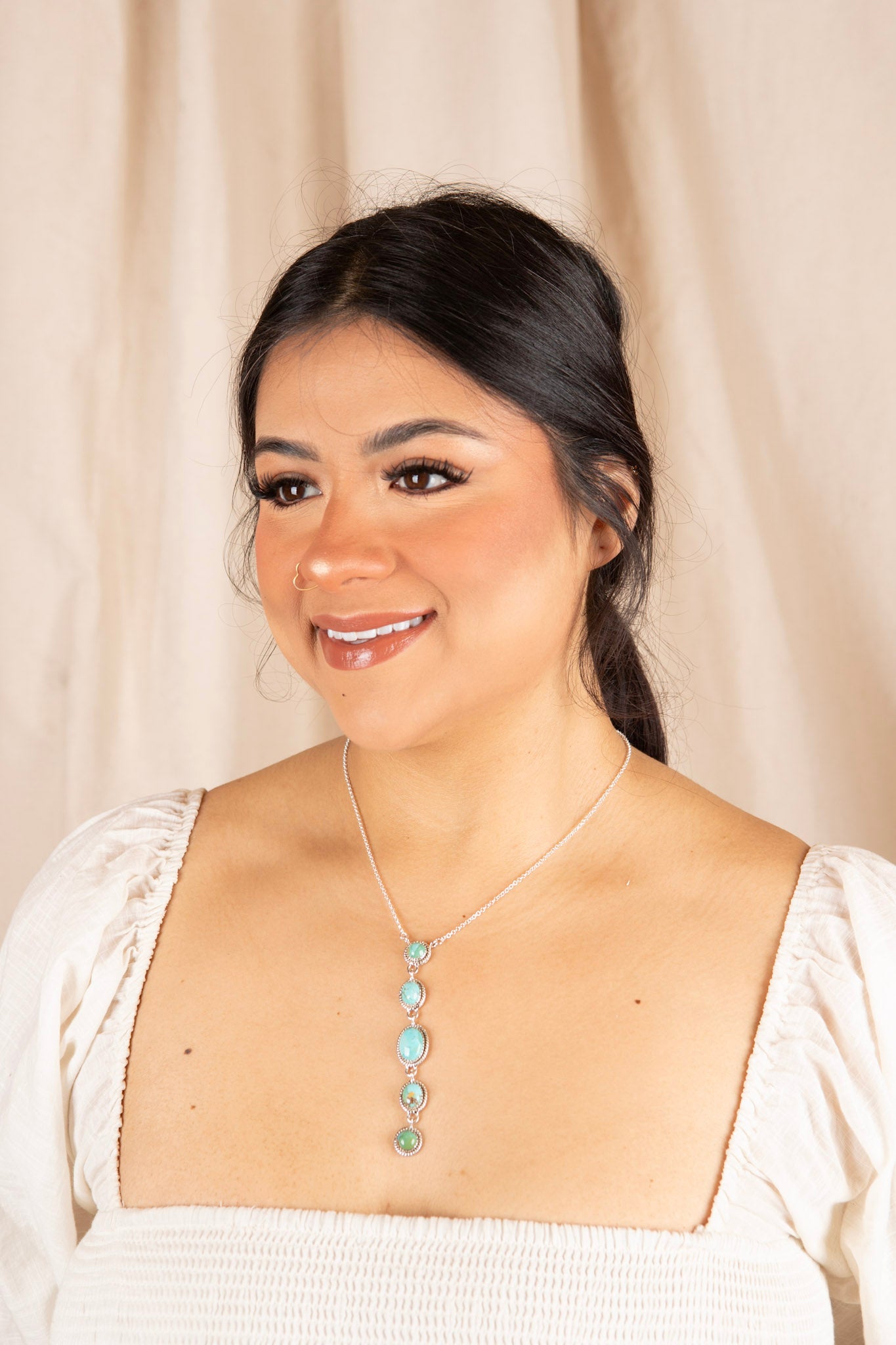 Sterling Silver Turquoise Cascade Necklace