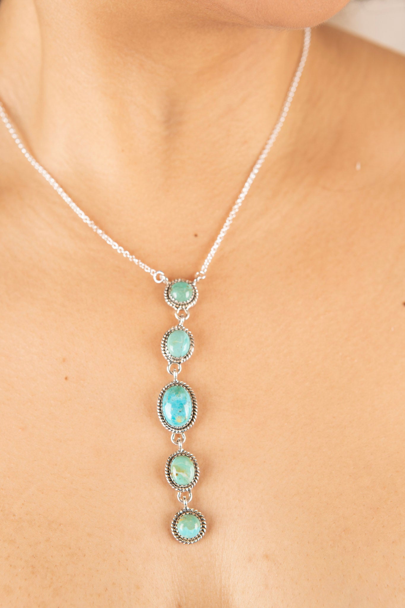Sterling Silver Turquoise Cascade Necklace
