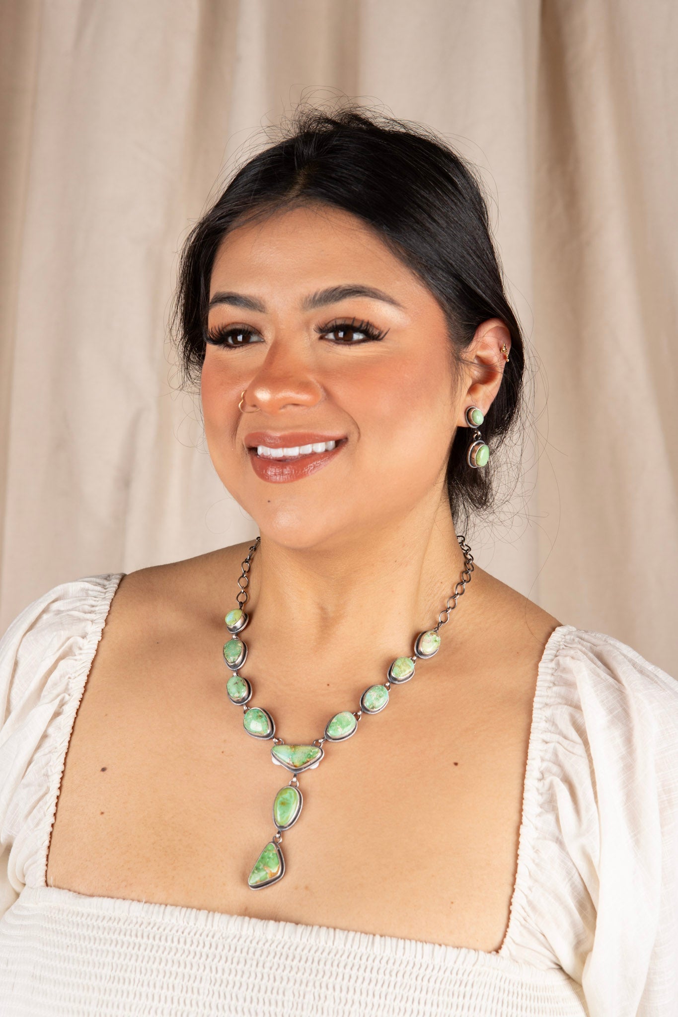 Sonoran Turquoise Eternity Necklace and Earring set