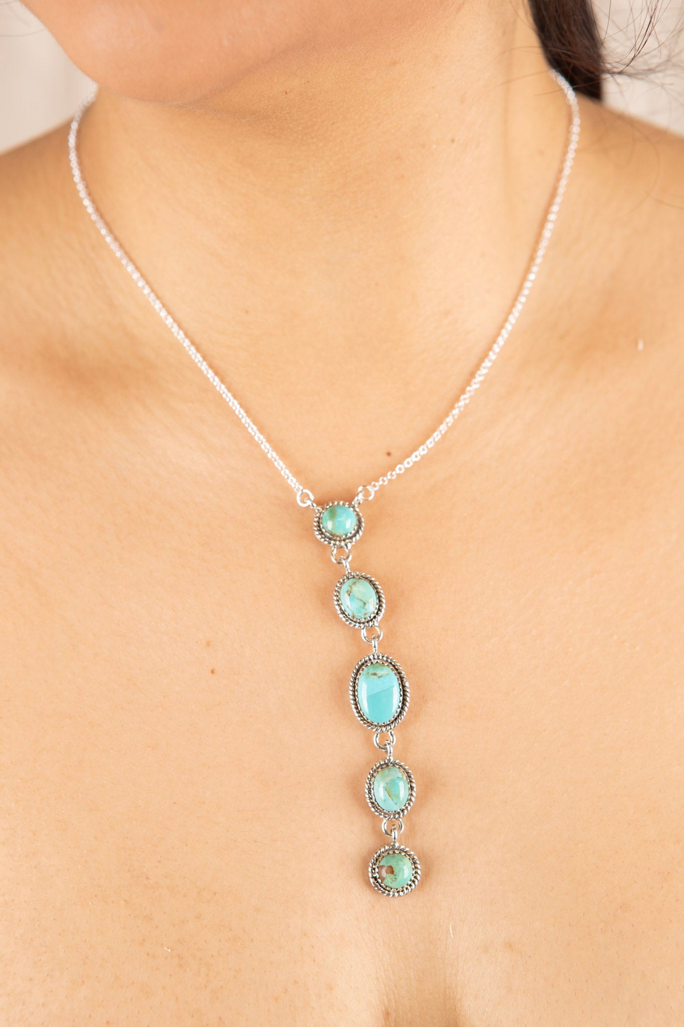 Sterling Silver Turquoise Cascade Necklace