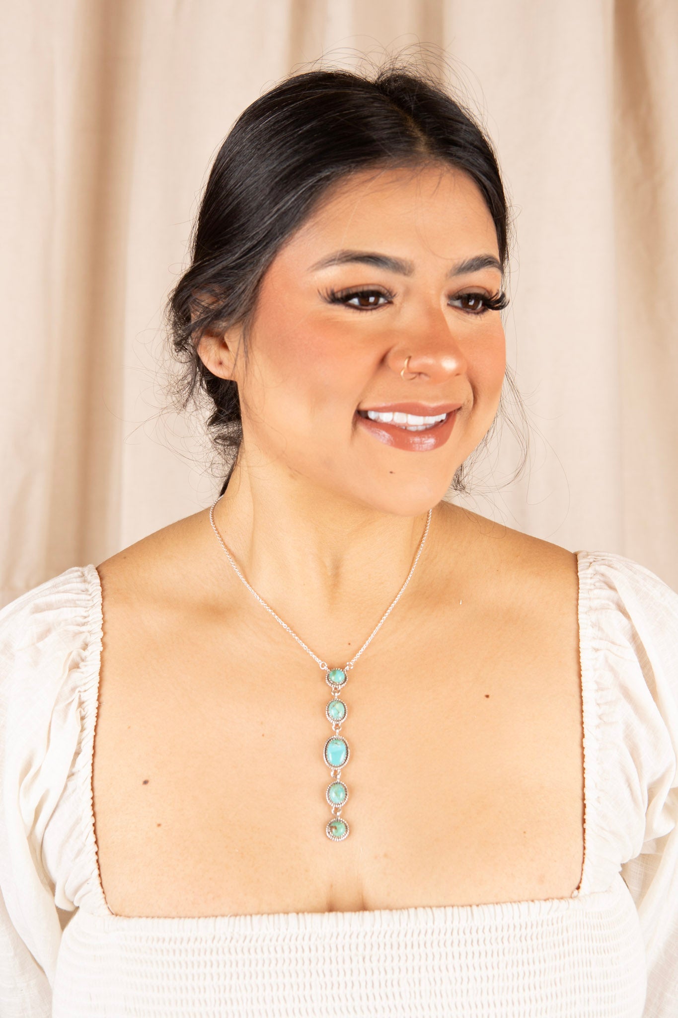 Sterling Silver Turquoise Cascade Necklace