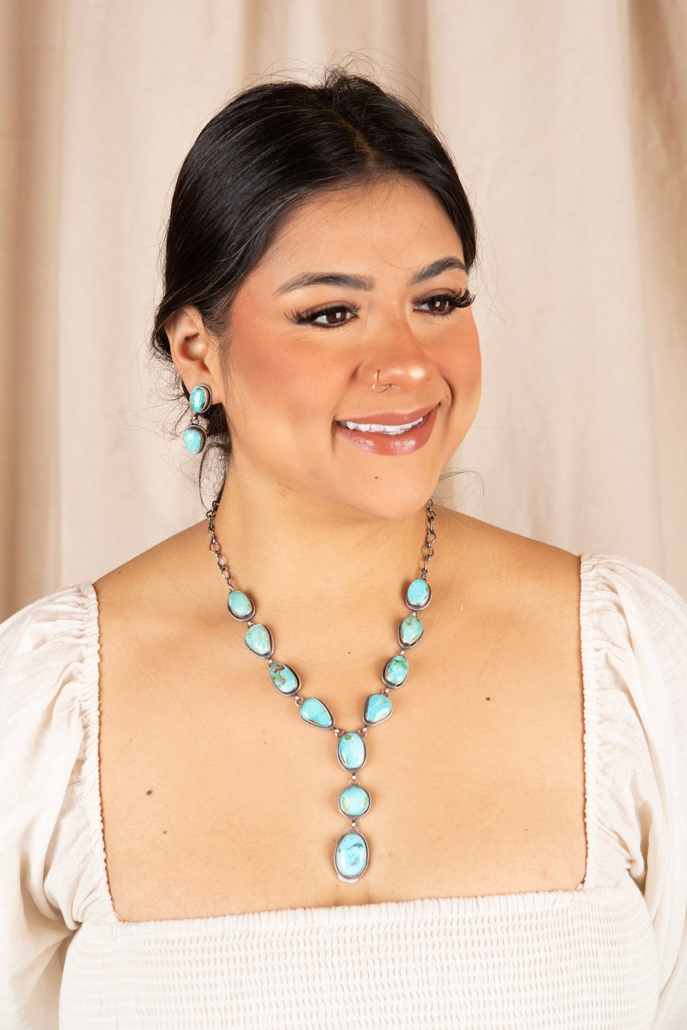 Sterling Silver Skyfall Lariat Necklace and Earring Set