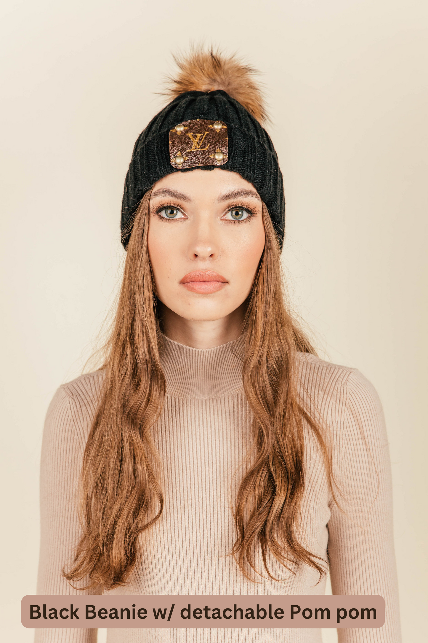 LV Black Pom Beanie Vintage Boho Bags