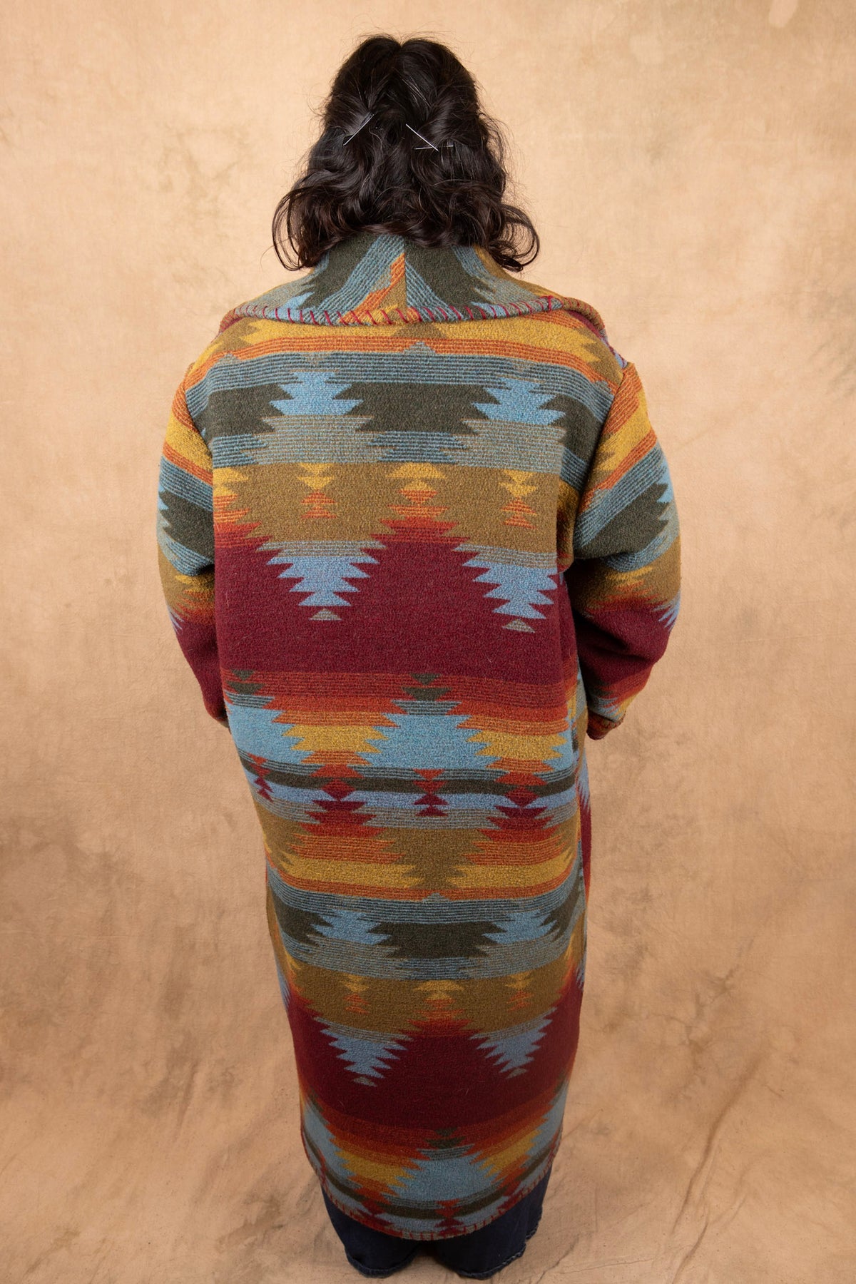 Texas Aztec Pattern Southwest Duster Long Coat (3)