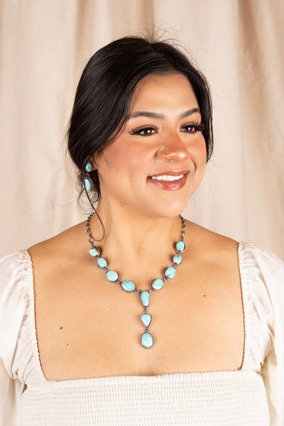 Sterling Silver Skyfall Lariat Necklace and Earring Set