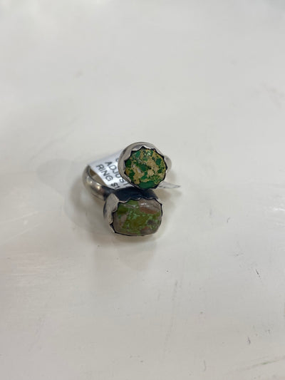 Navajo Handmade Sonoran Gold Turquoise Adjustable Ring