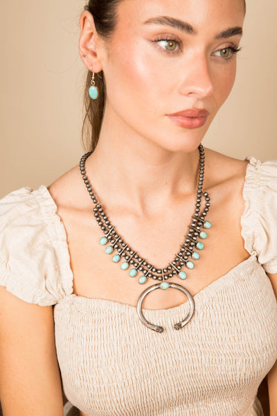 Navajo Handmade Kingman Turquoise Necklace