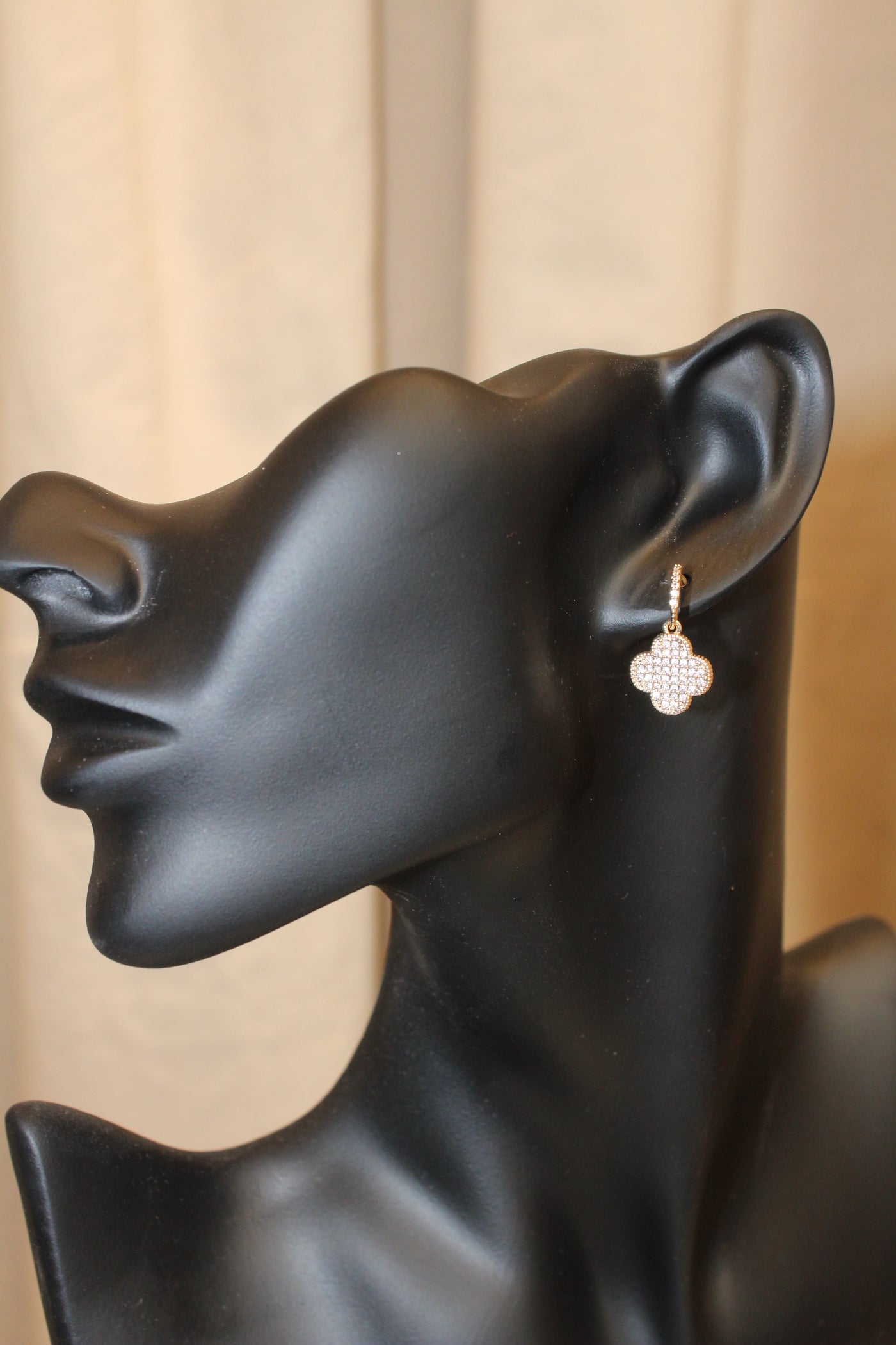 Rosaline Pavé Clover Earrings