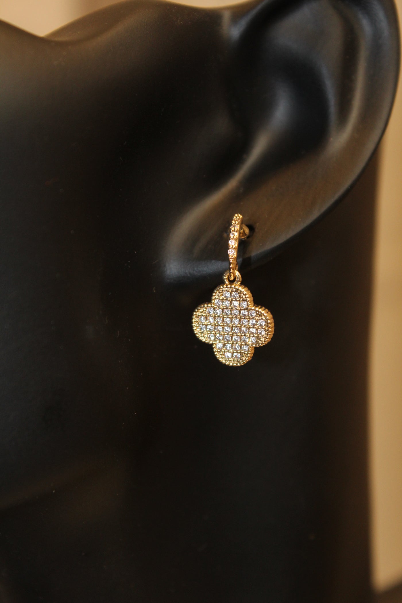 Rosaline Pavé Clover Earrings