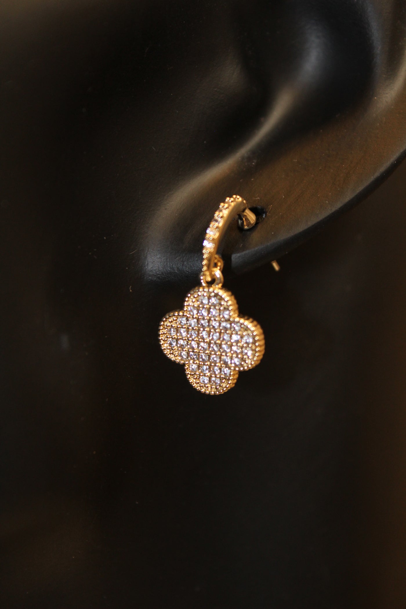 Rosaline Pavé Clover Earrings