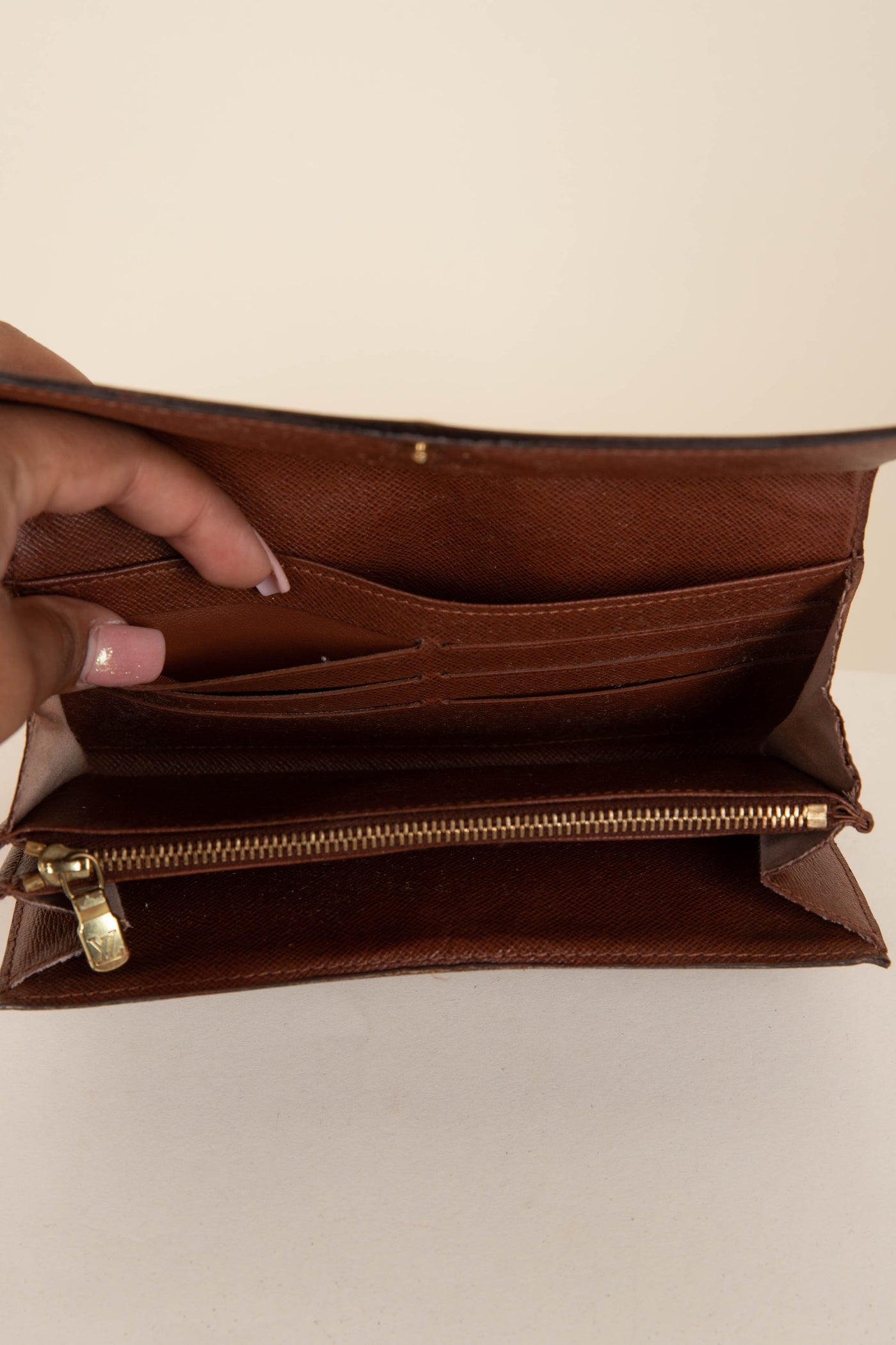 Louis Vuitton Monogram Browns Portefeuille Sarah Long Wallet