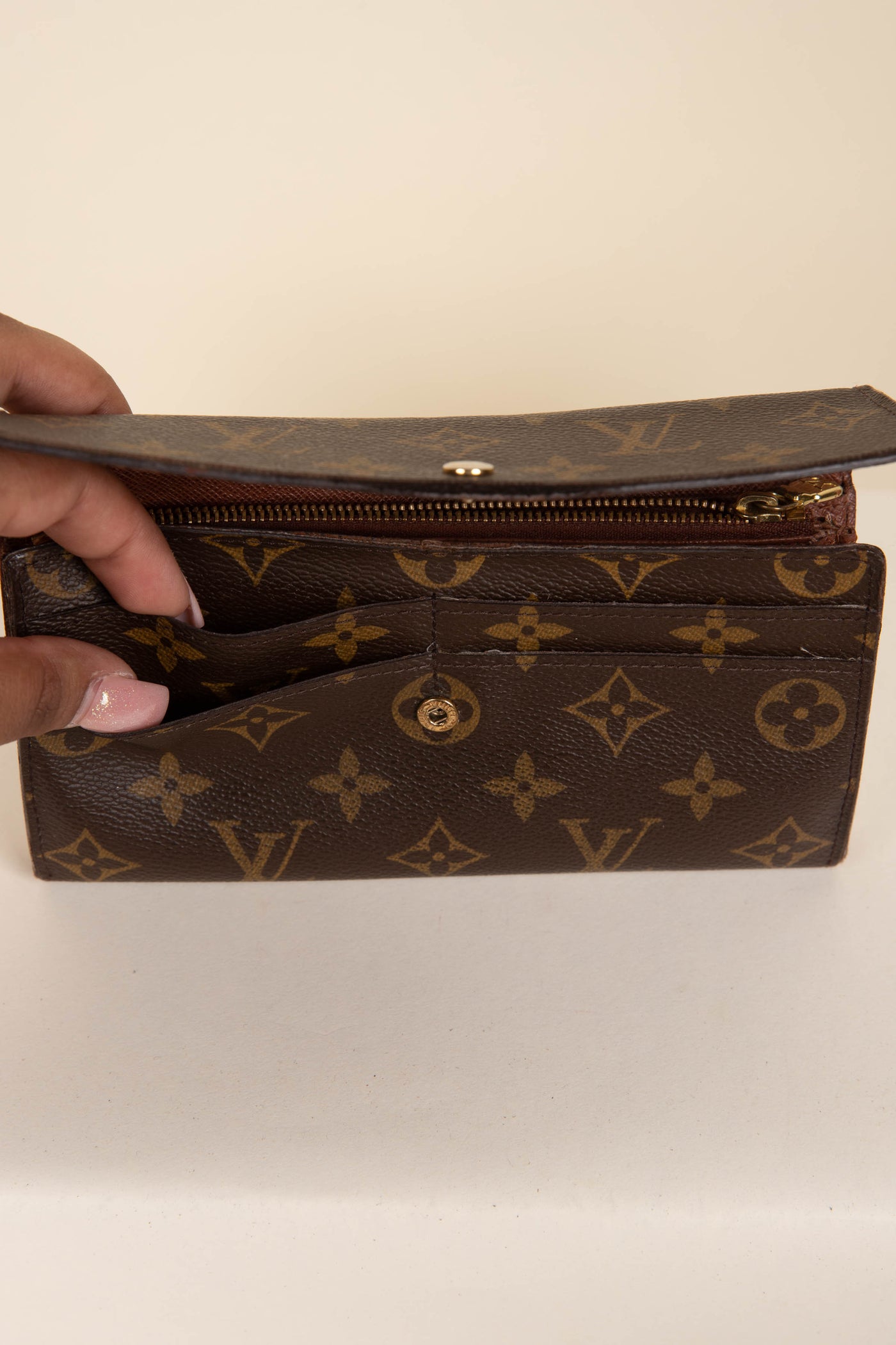 Louis Vuitton Monogram Browns Portefeuille Sarah Long Wallet