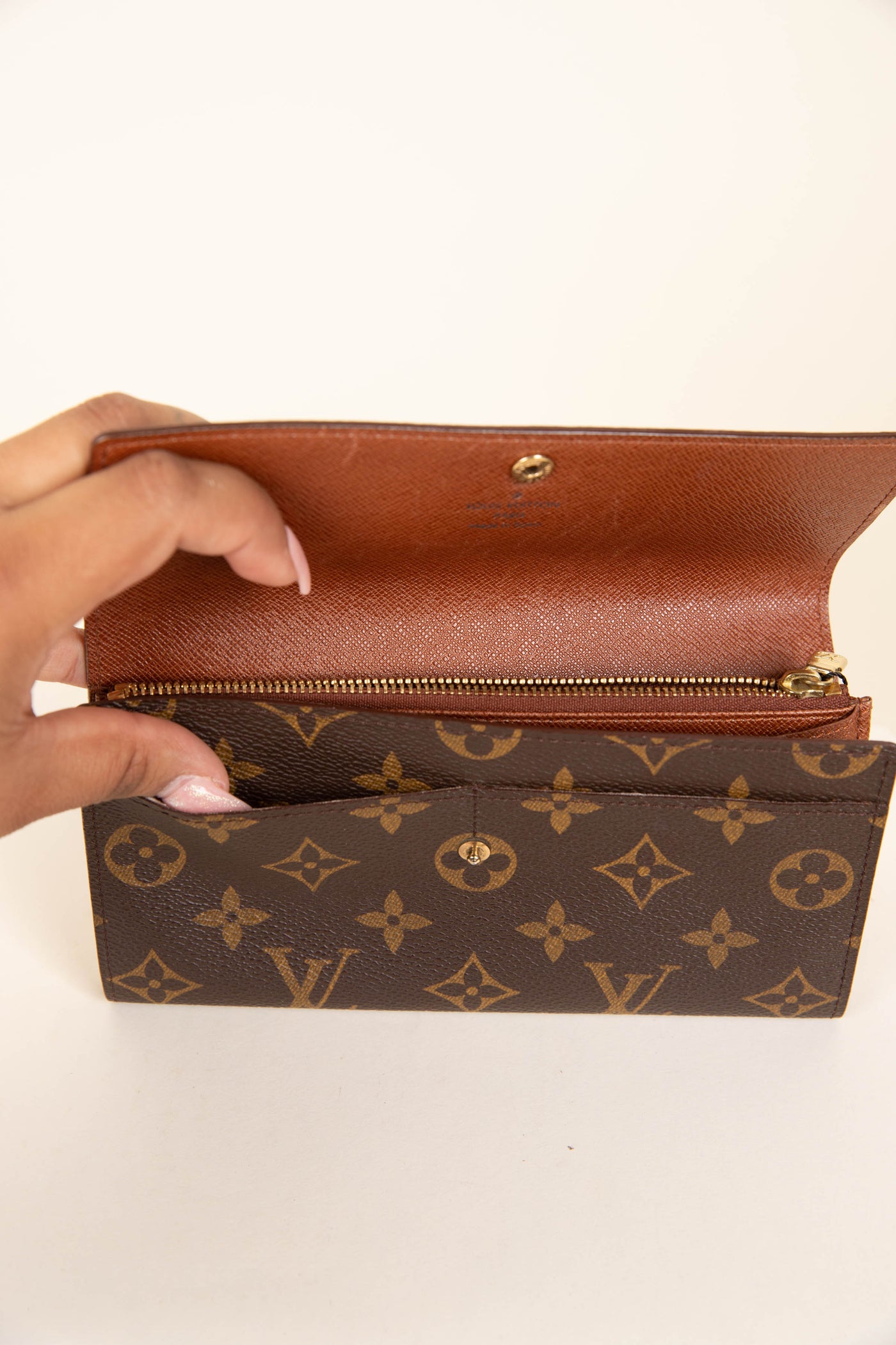 Louis Vuitton Monogram Browns Portefeuille Sarah Long Wallet