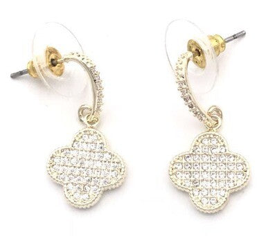 Rosaline Pavé Clover Earrings
