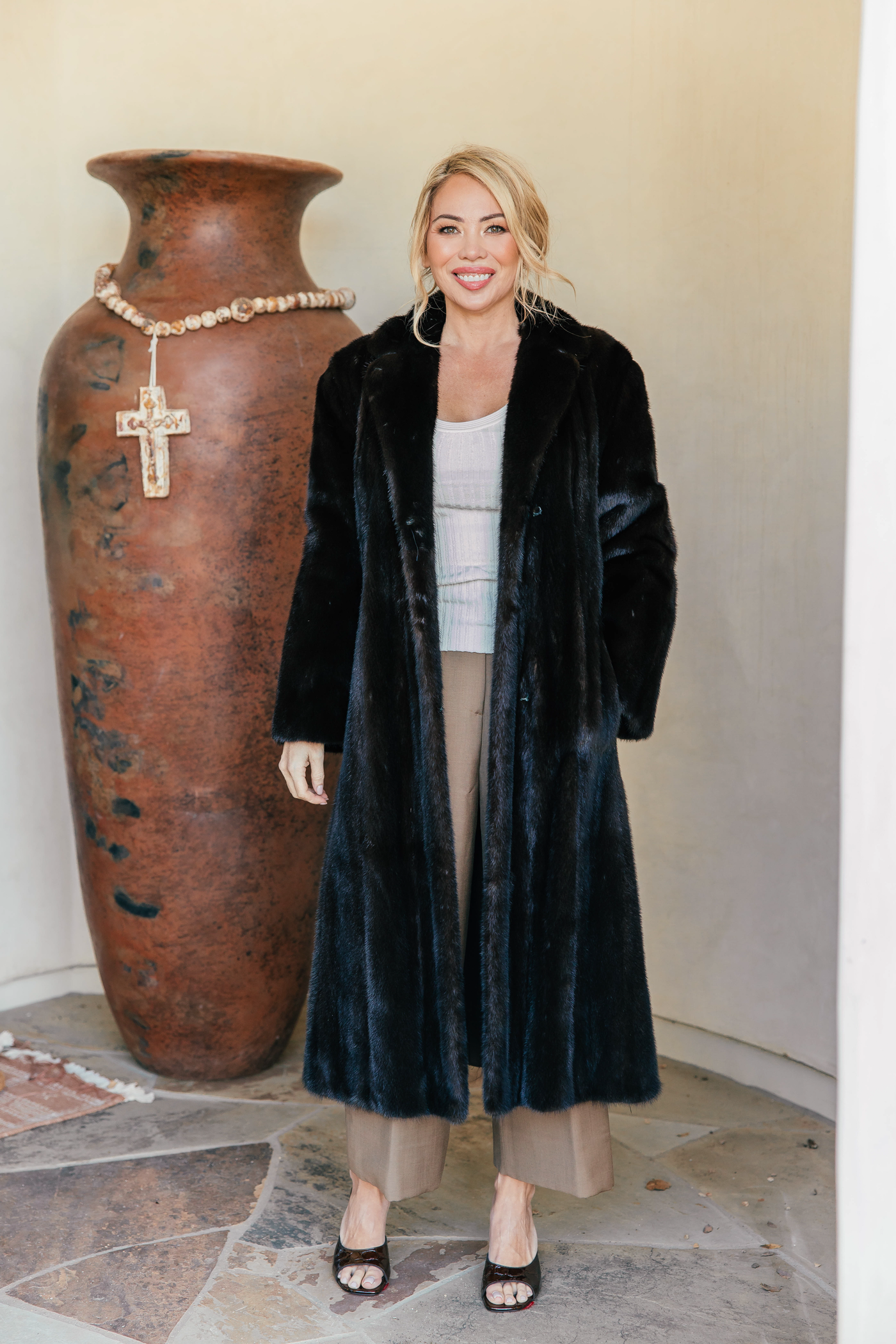 Dark Mahogany Mink Coat - 2