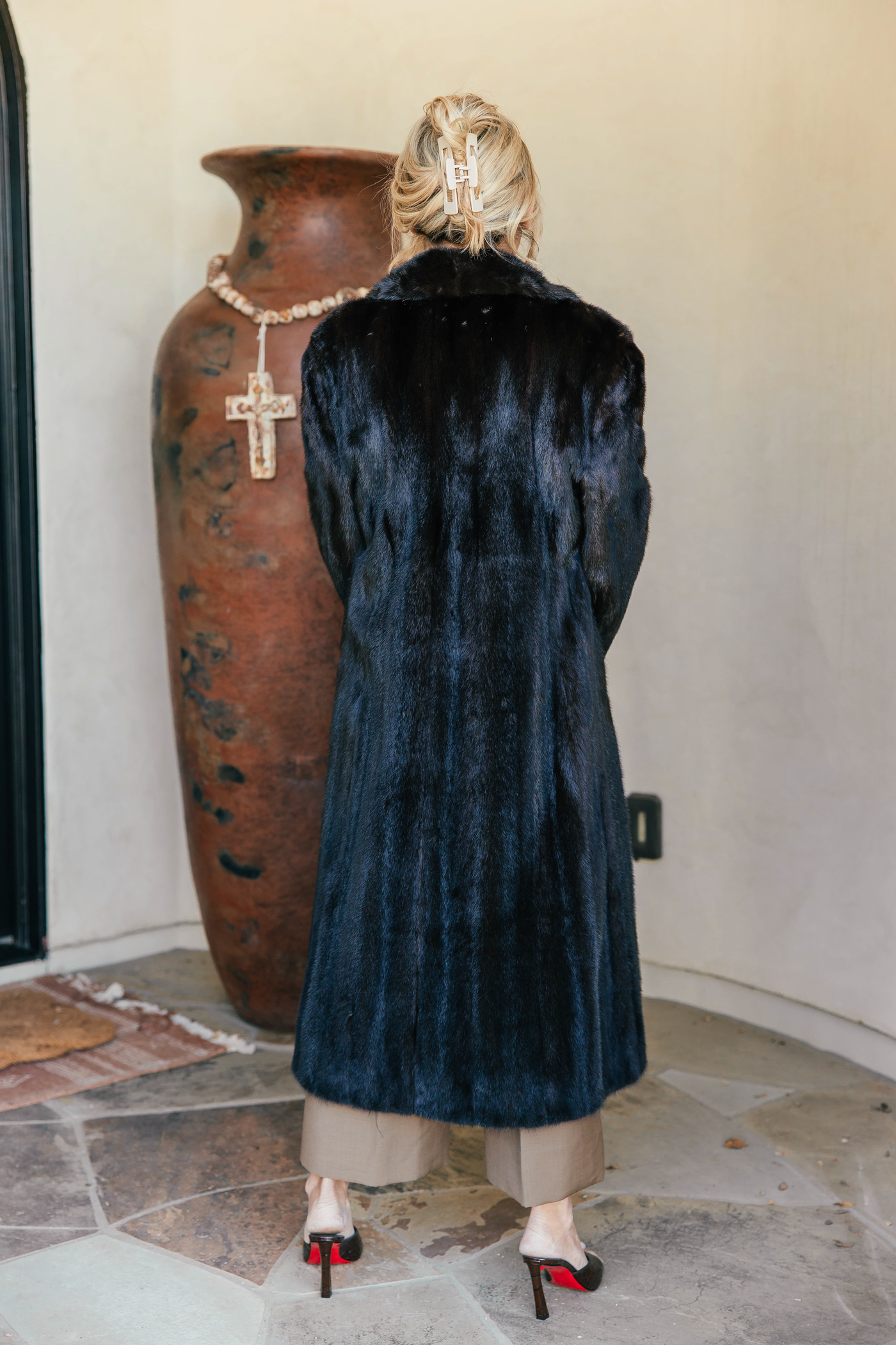 Dark Mahogany Mink Coat - 2