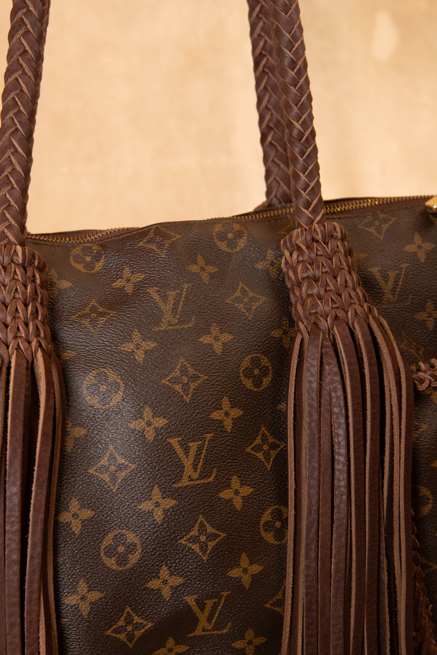 LV Totally Monogram Tote Bag with pocket braiding