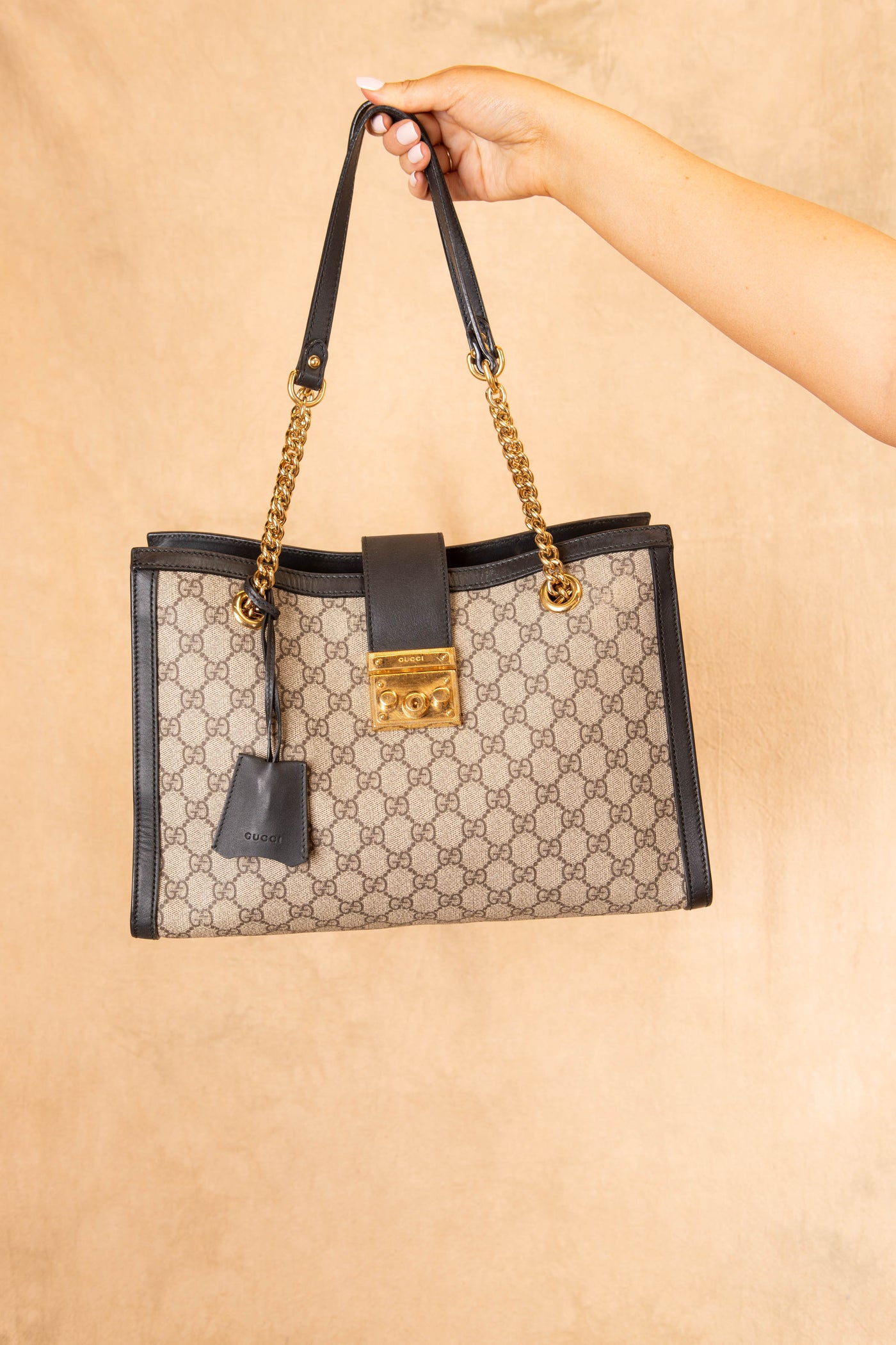 Black Gucci Padlock Shoulder Bag