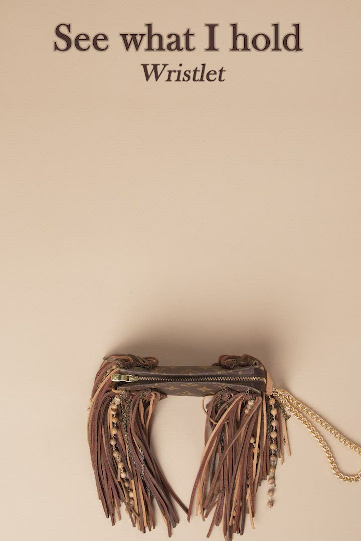 Authentic Louis Vuitton Vintage Boho wristlet Crossbody With Chain