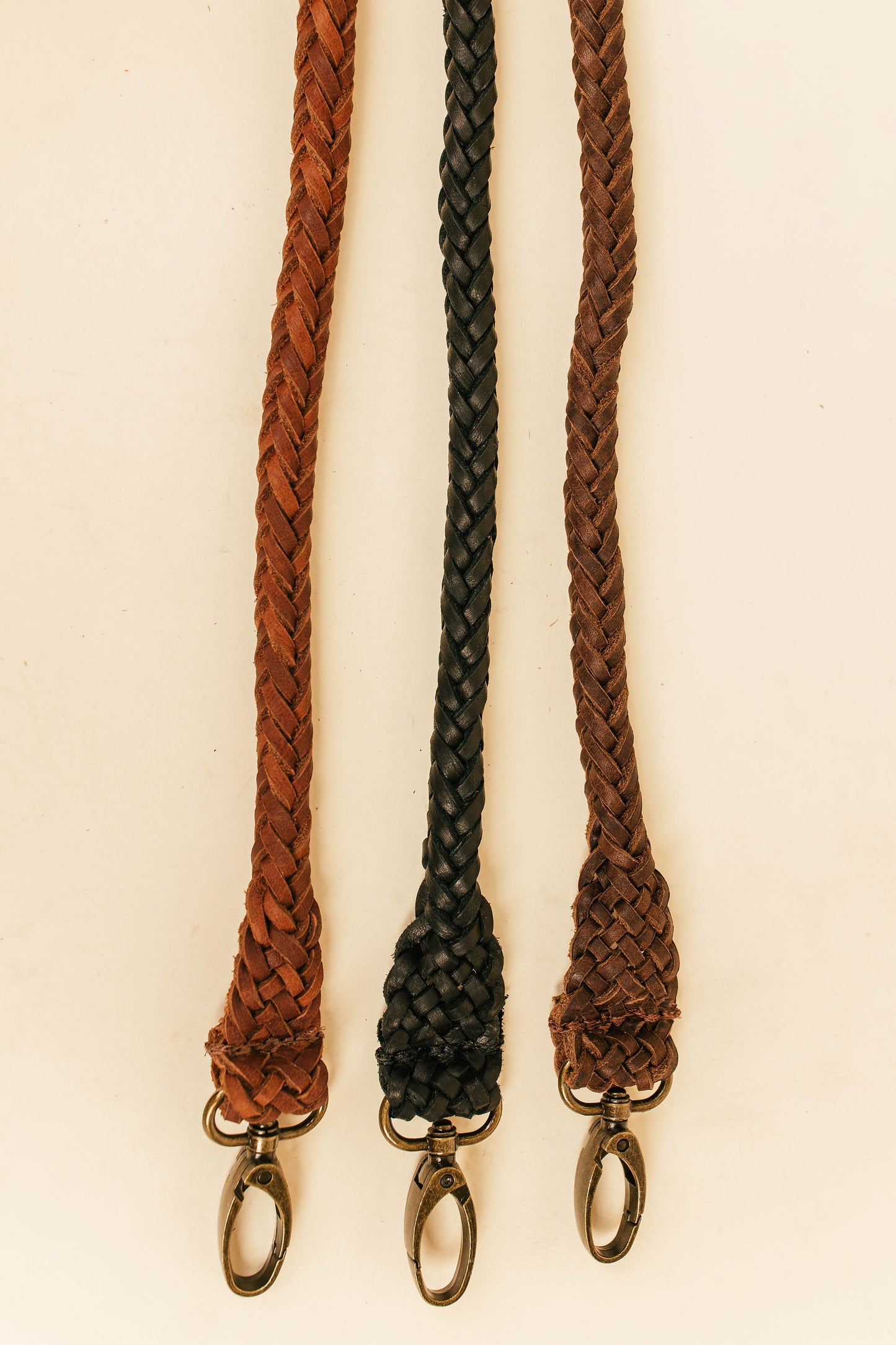  18 Inches Vachetta Leather Braided Handle, Top Braided