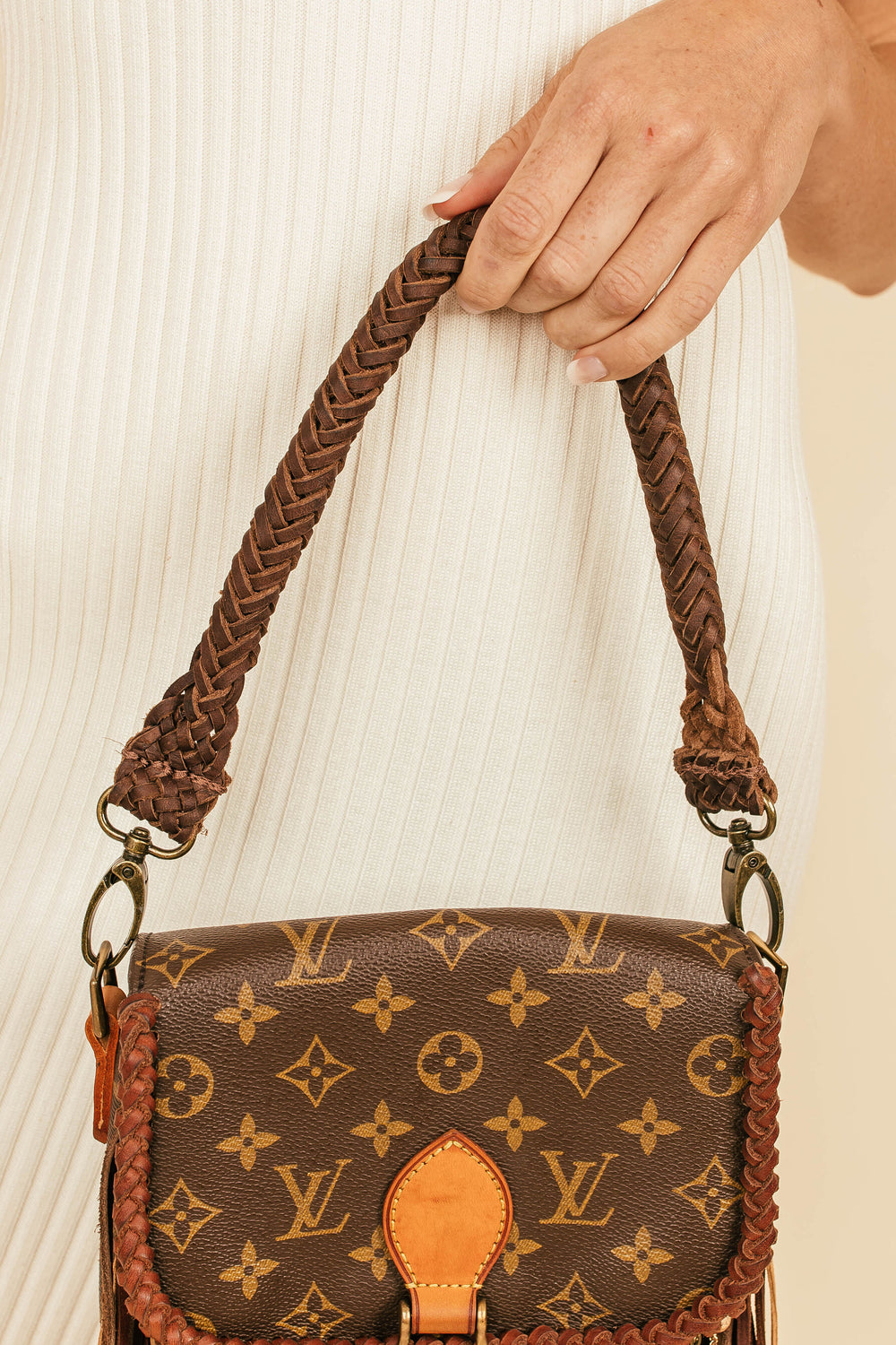 louis vuitton purse with braided strap