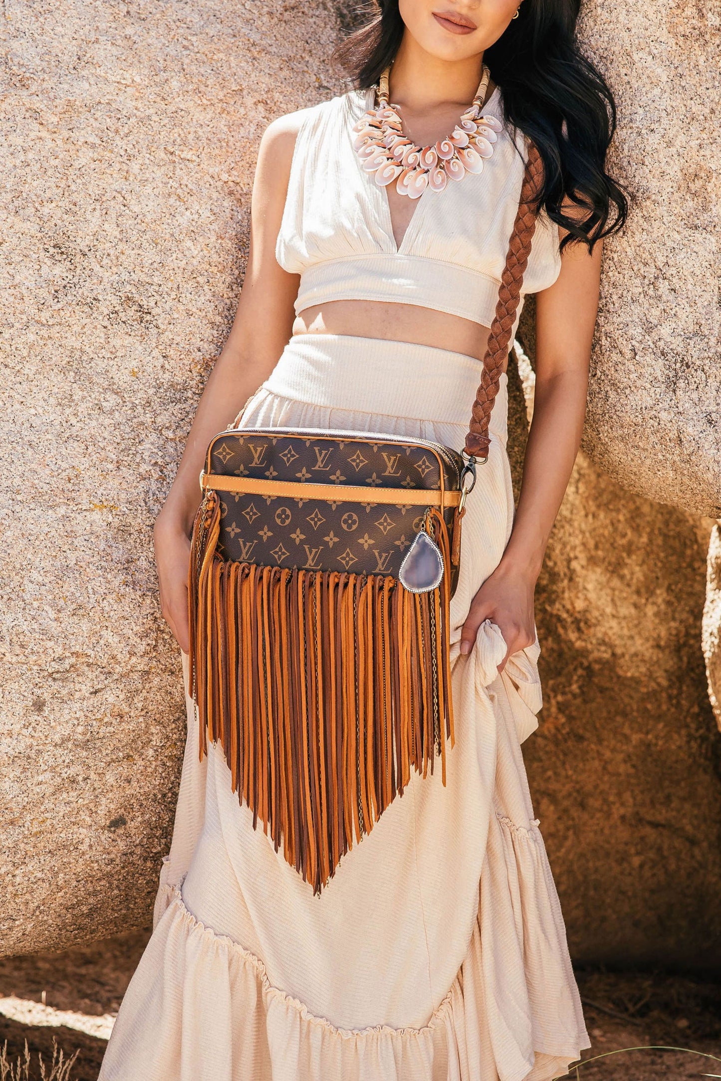Western Womens Vintage Boho Bags Leather Crossbody Fringe Handbags Hippie  Purses for Women